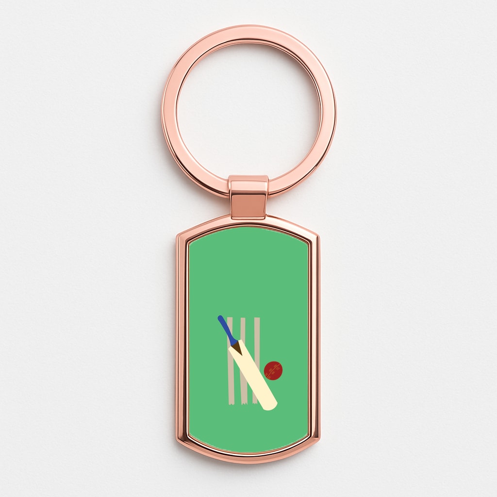 Wickets - Cricket Rose Gold Keyring
