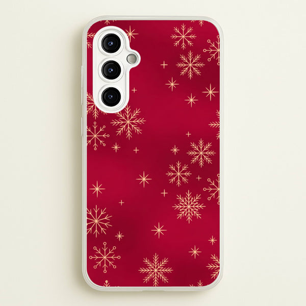 Golden Snowfall Crimson Phone Case - Galaxy A54 / Standard