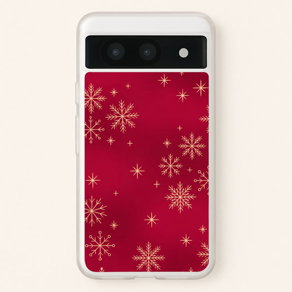 Golden Snowfall Crimson Phone Case - Google Pixel 8a / Standard