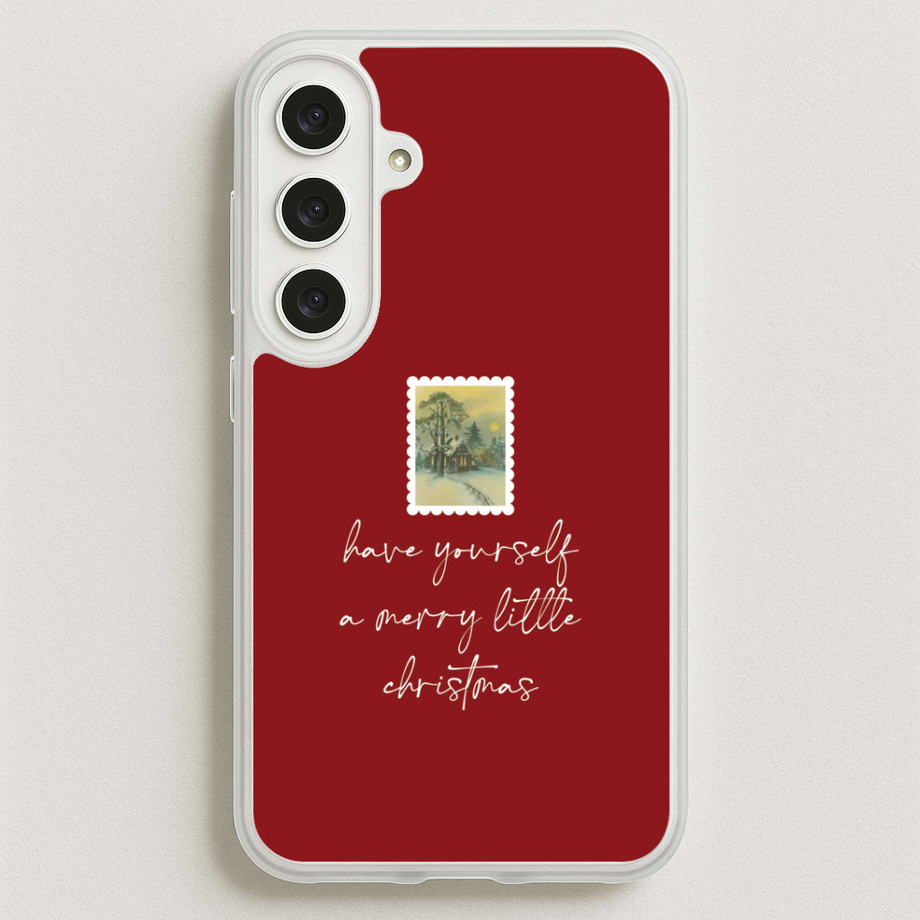 A Merry Little Christmas Stamp Phone Case for Galaxy S25FE