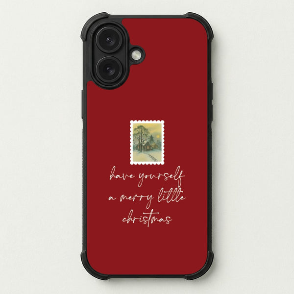A Merry Little Christmas Stamp Phone Case — Bumper case