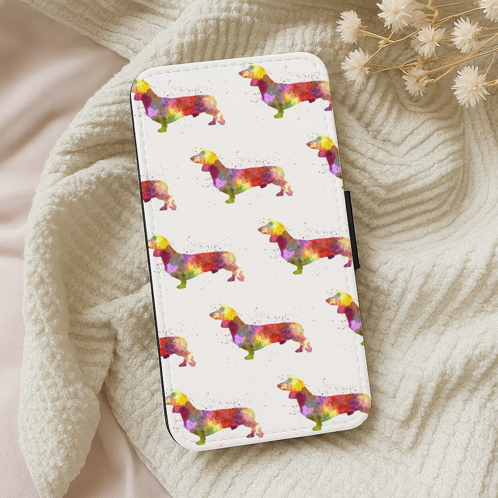 Watercolour Dachshund Wallet Phone Case