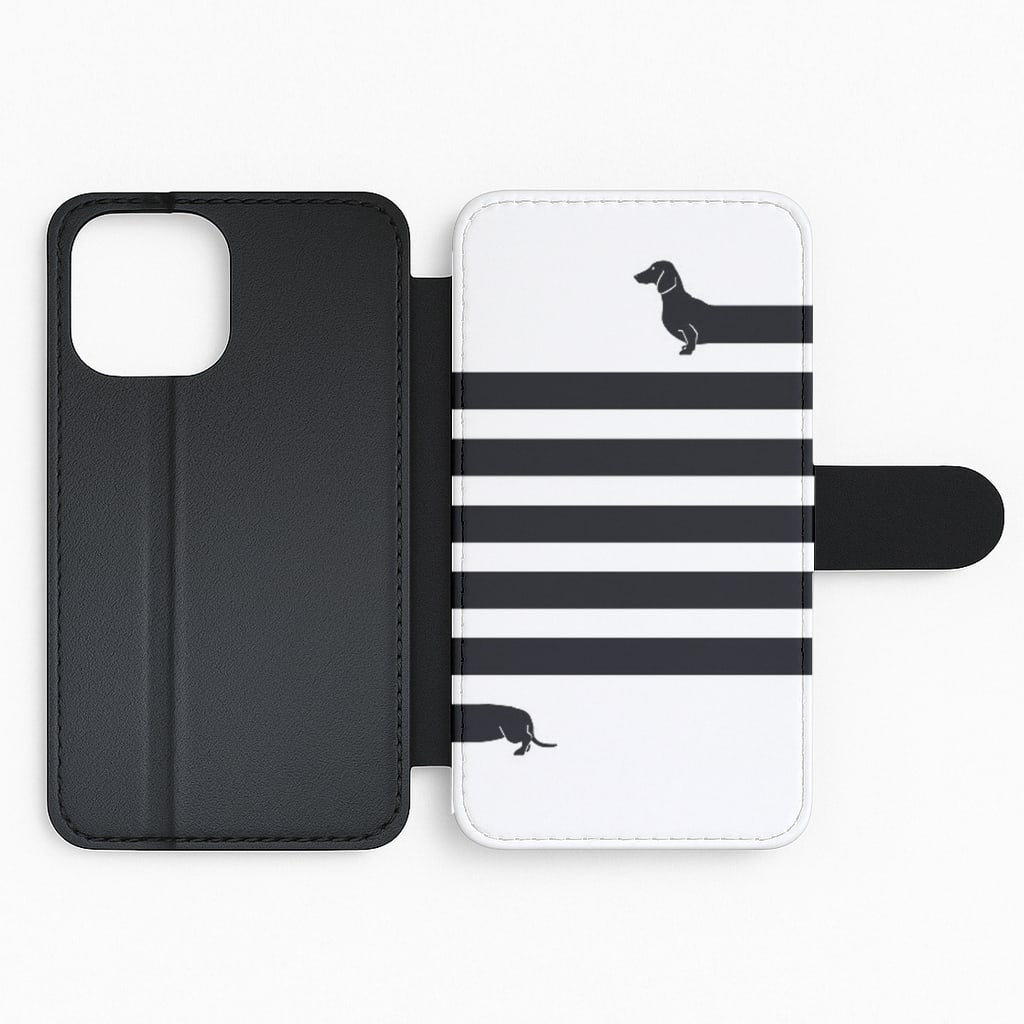 Dachshund Wrapped Flip Phone Case