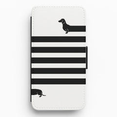 Dachshund Wrapped Flip / Wallet Phone Case