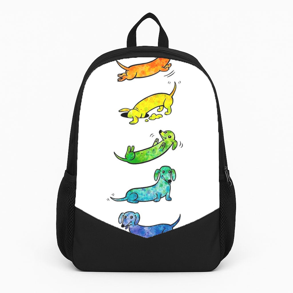 Watercolor Rainbow Dachshunds Backpack