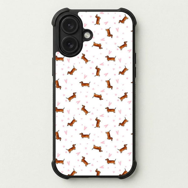 Dachshund Pattern - White Phone Case — Bumper case