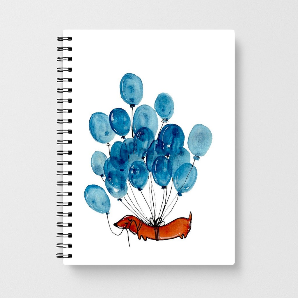 Dachshund And Balloons Notebook