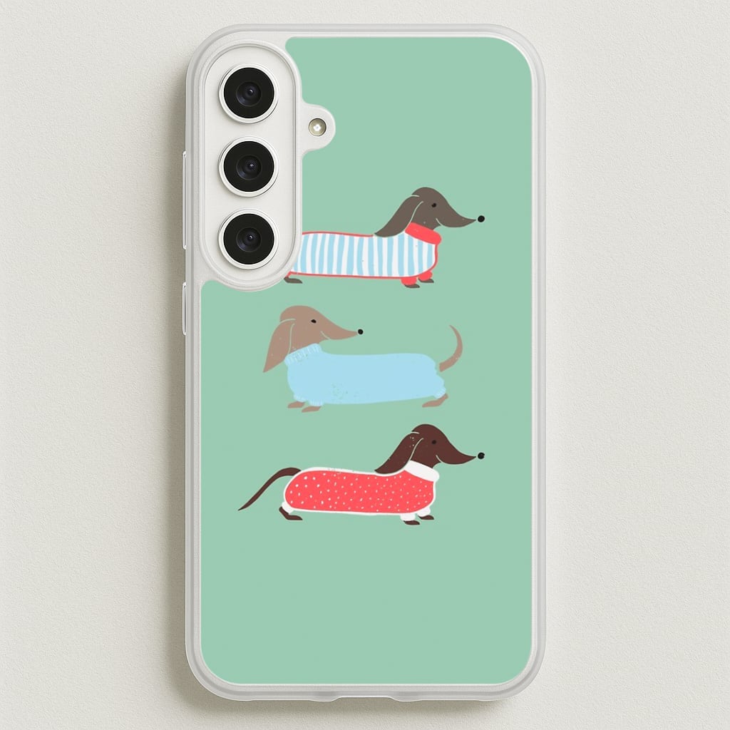 Sausage Dogs in Jumpers Phone Case for Galaxy S25FE