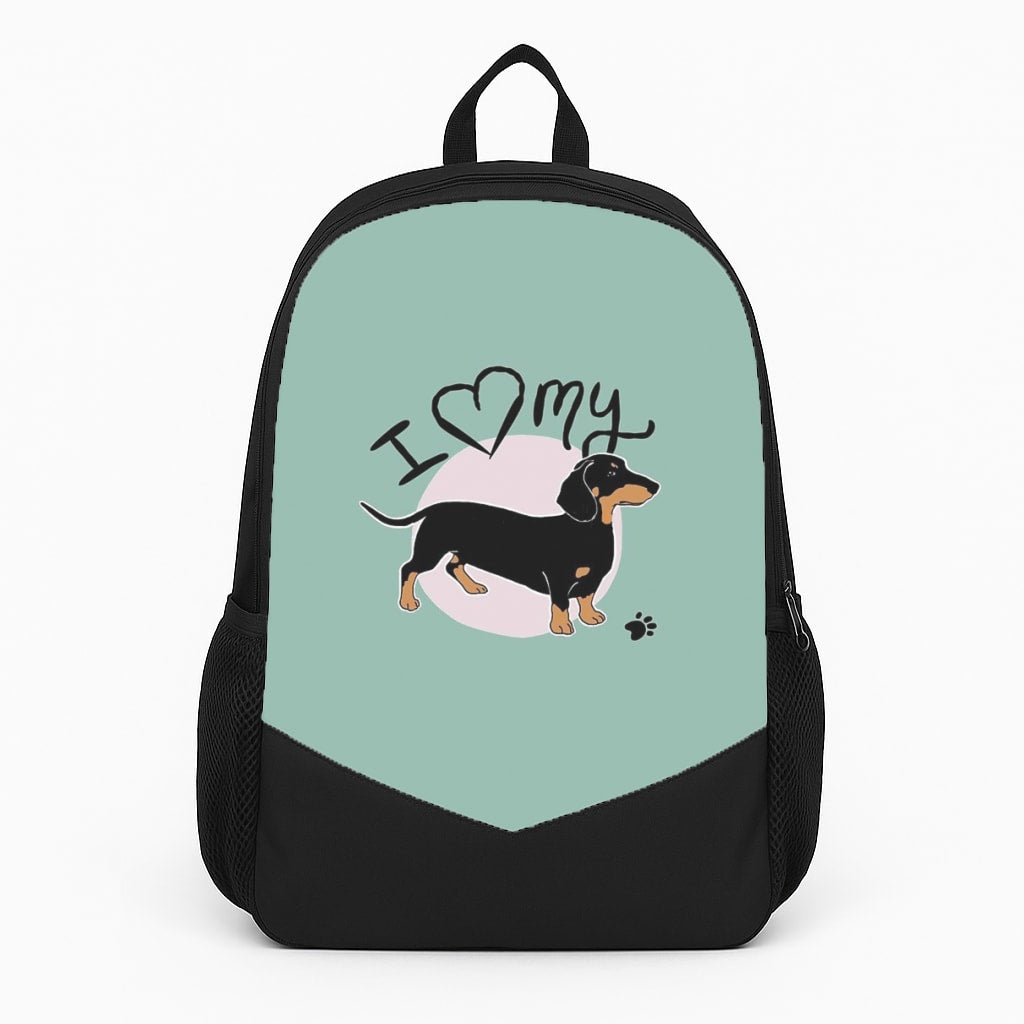 I Love My Dachshund Large Backpack