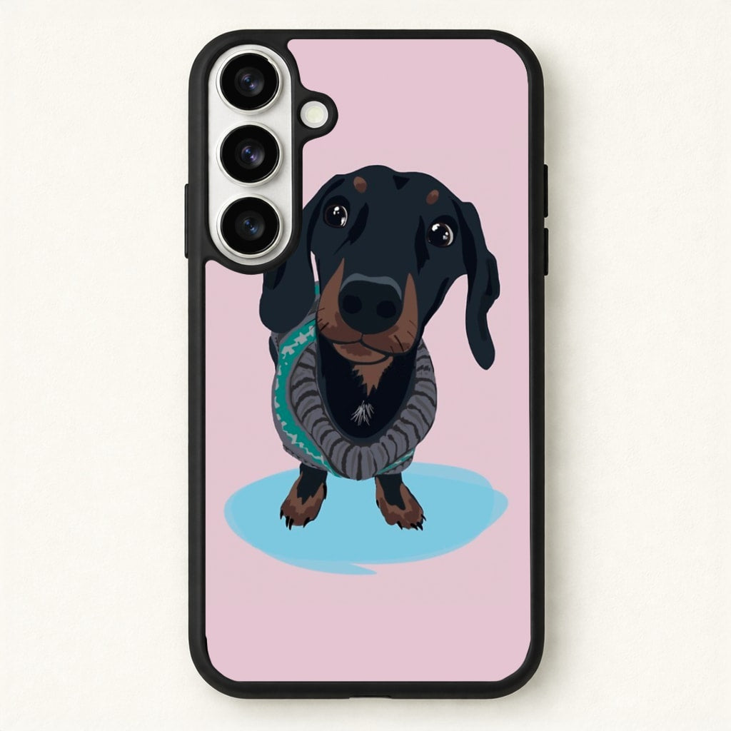 Cartoon Dachshund Phone Case for Galaxy S26 Plus