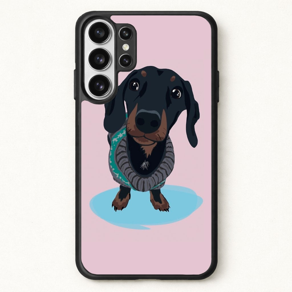 Cartoon Dachshund Phone Case for Galaxy S26 Ultra