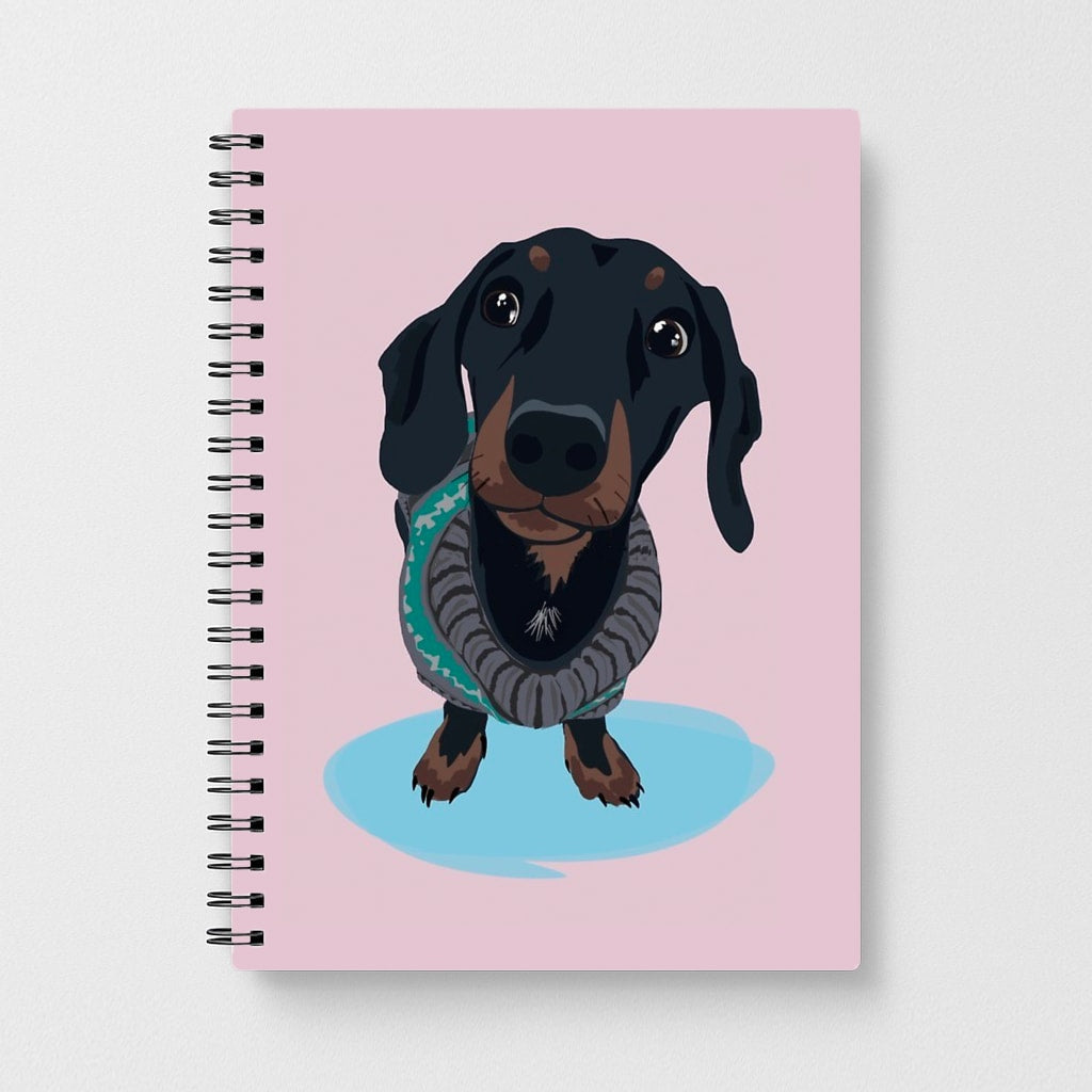 Cartoon Dachshund Notebook - Fun Cases
