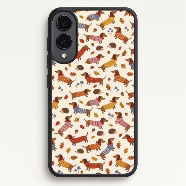 Autumn Sweater Dachshunds Phone Case - Galaxy S25 Edge / Standard