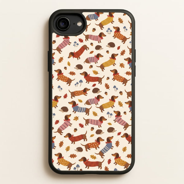 Autumn Sweater Dachshunds Phone Case - iPhone 6 / 7 / 8 / SE / Standard
