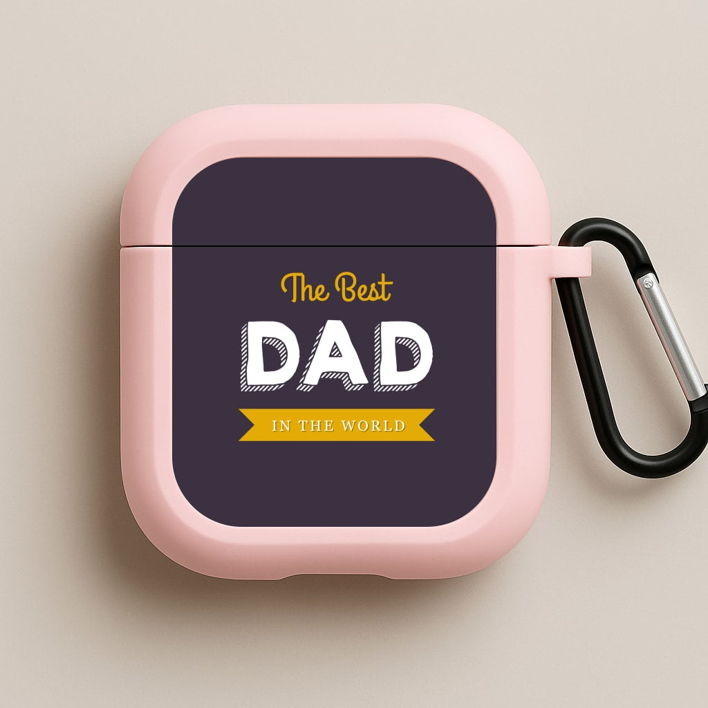 Best Dad In The World Pink AirPods Case