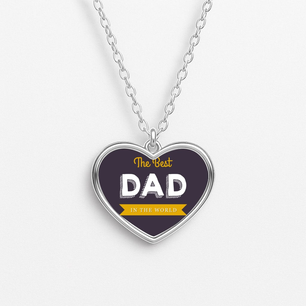 Best Dad In The World Heart Necklace