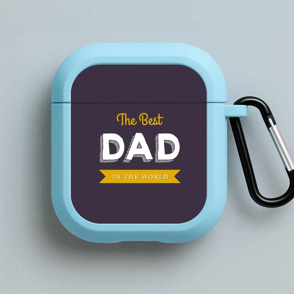 Best Dad In The World Blue AirPods Case