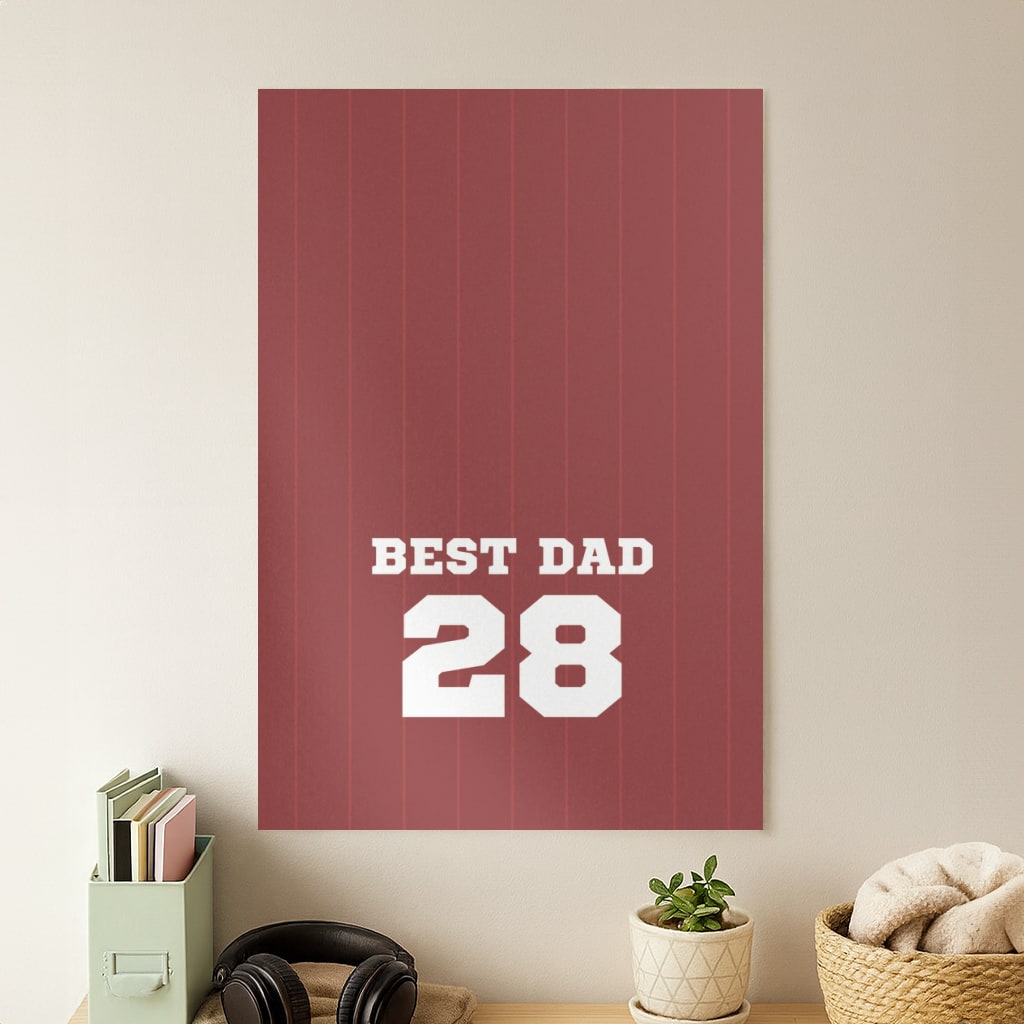 Best Dad Football Stripes Personalised Poster