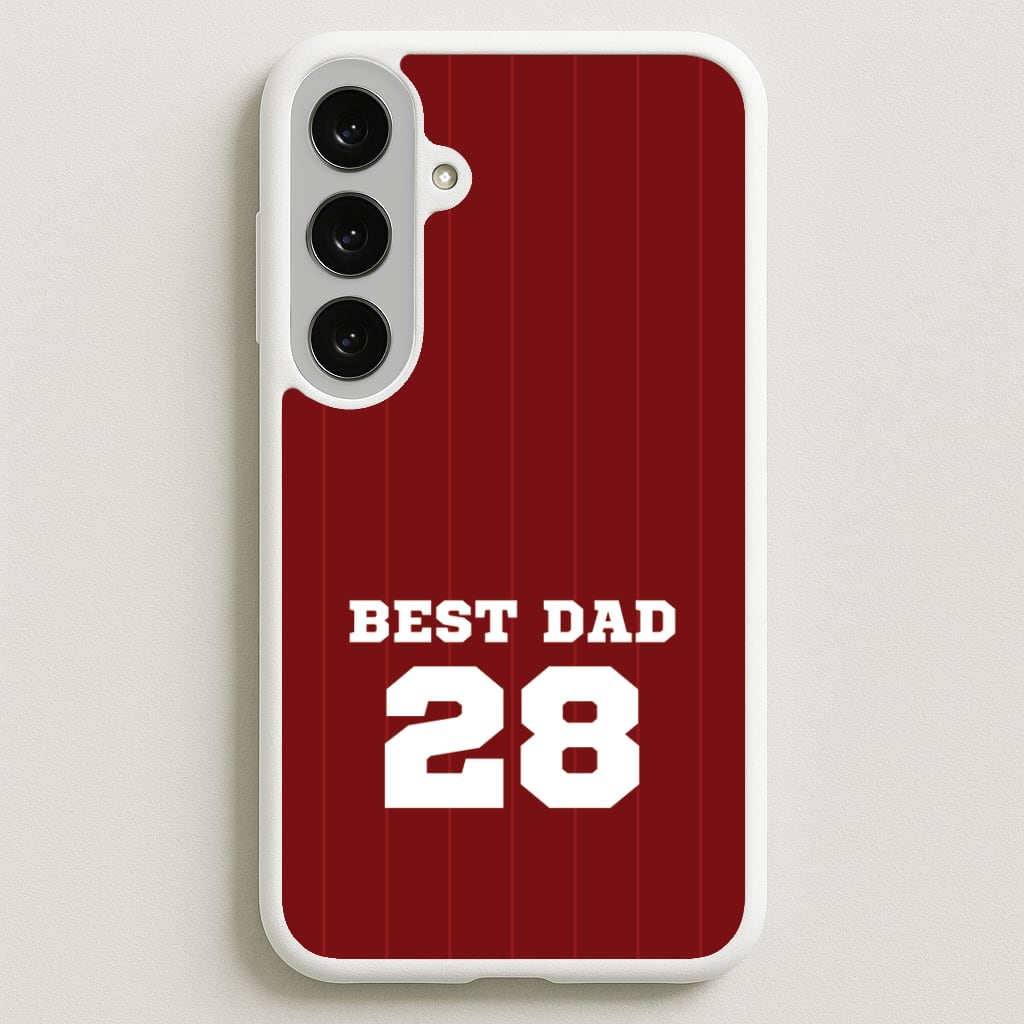 Best Dad Football Stripes Personalised Phone Case for Galaxy S25FE