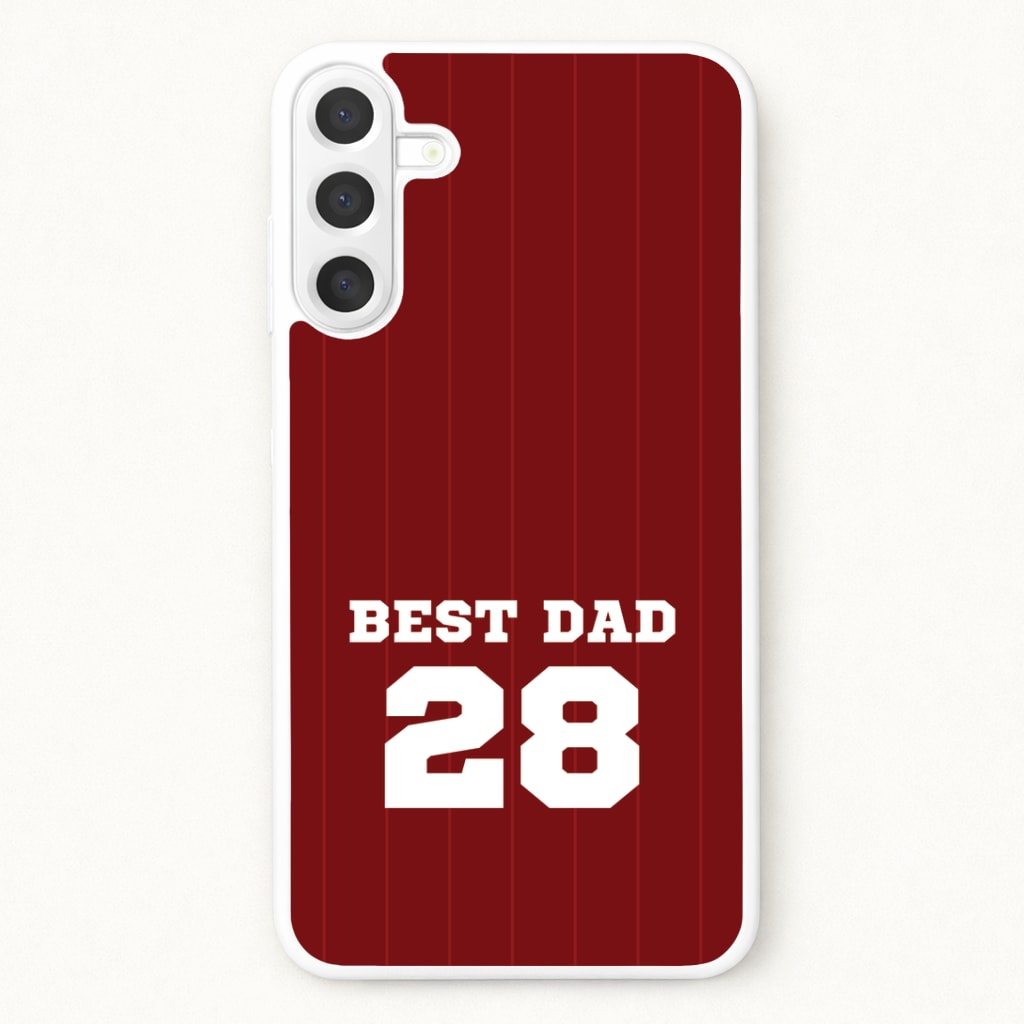 Best Dad Football Stripes Personalised Phone Case for Galaxy A37