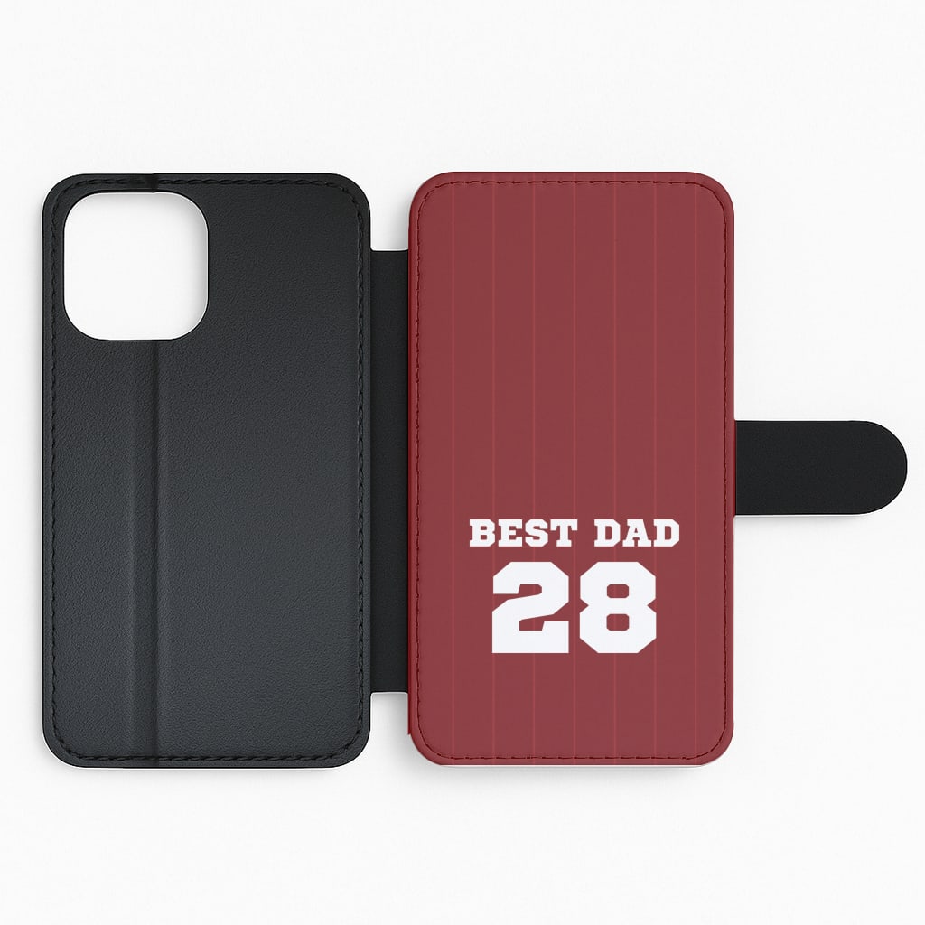 Best Dad Football Stripes Personalised Flip Phone Case