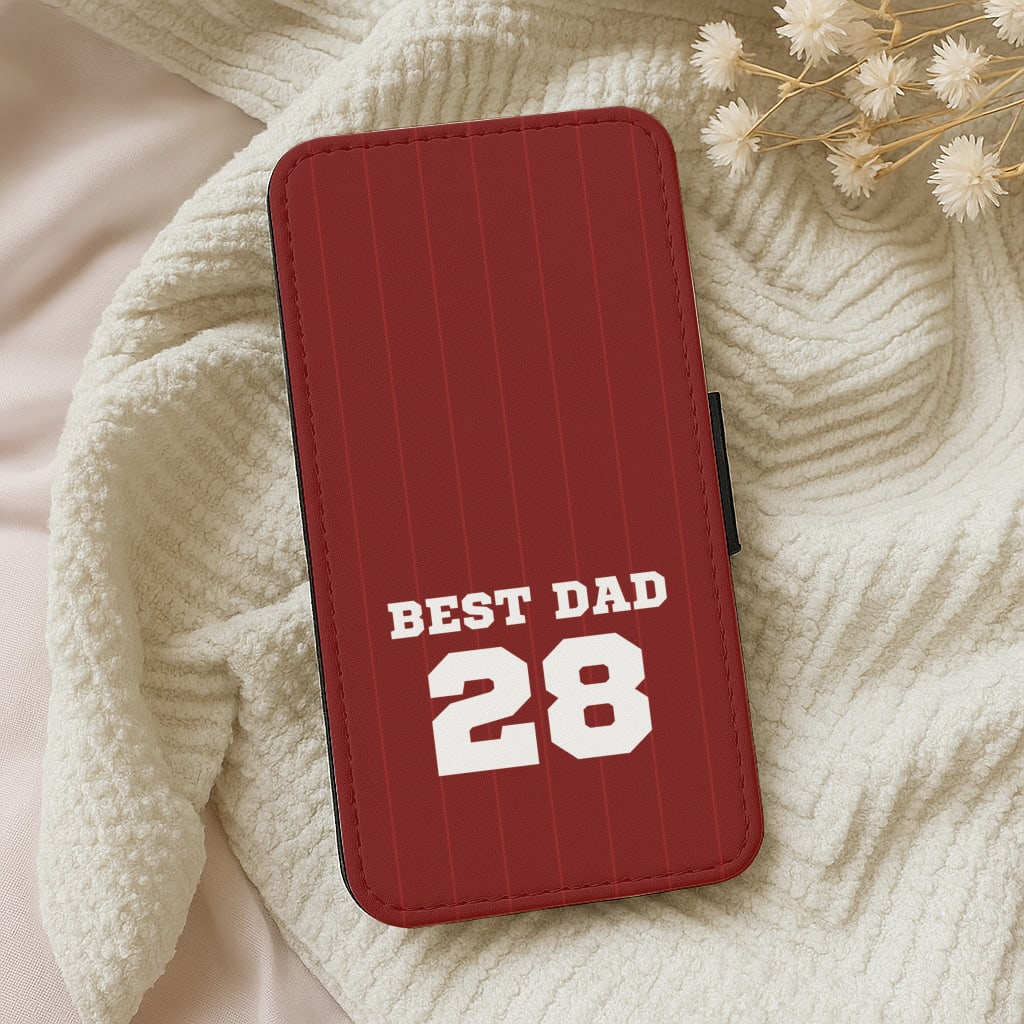Best Dad Football Stripes Personalised Wallet Phone Case