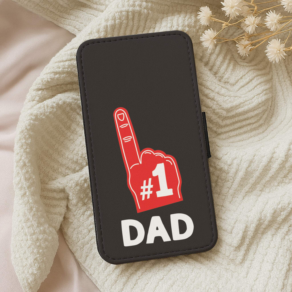 #1 Dad Foam Finger Wallet Phone Case