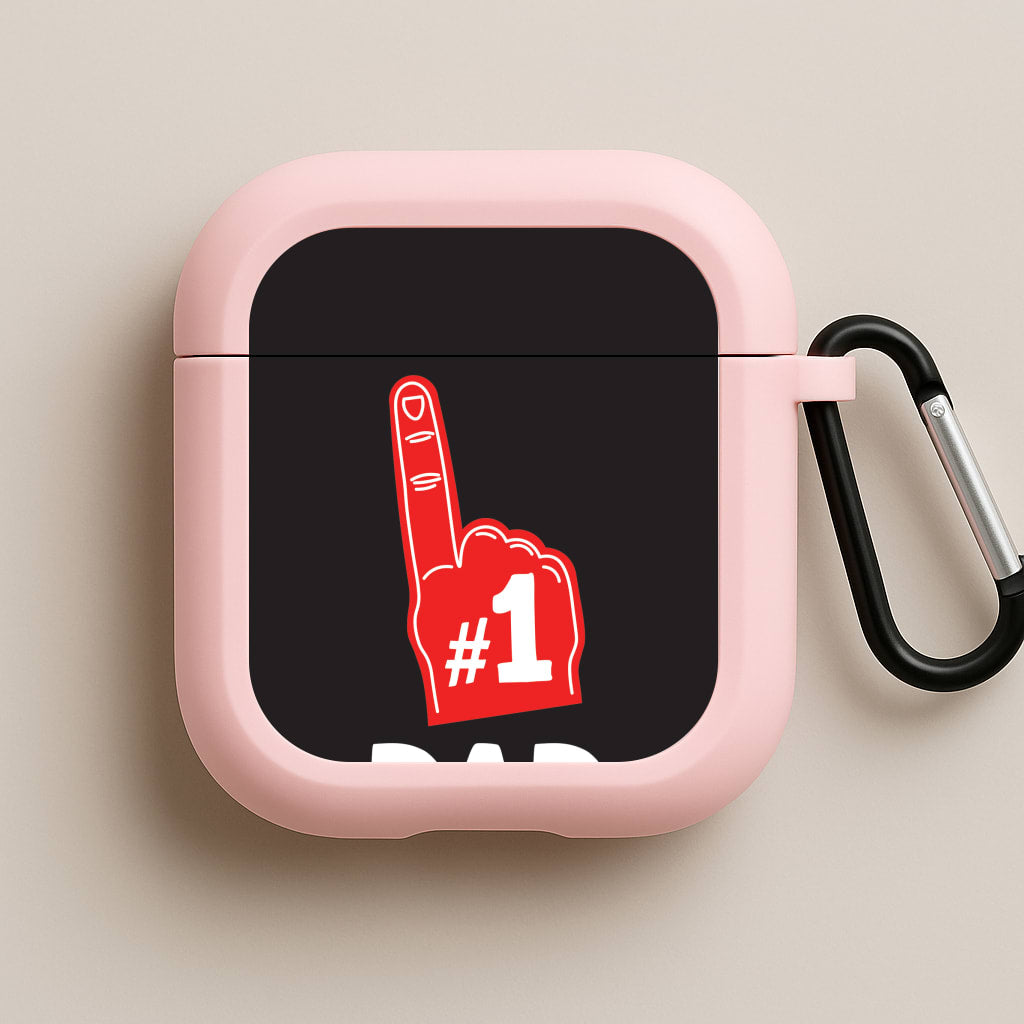 #1 Dad Foam Finger Pink AirPods Case