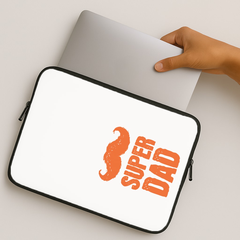Moustache Super Dad Orange MacBook Case