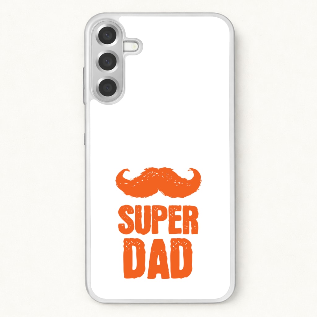 Moustache Super Dad Orange Phone Case for Galaxy A17
