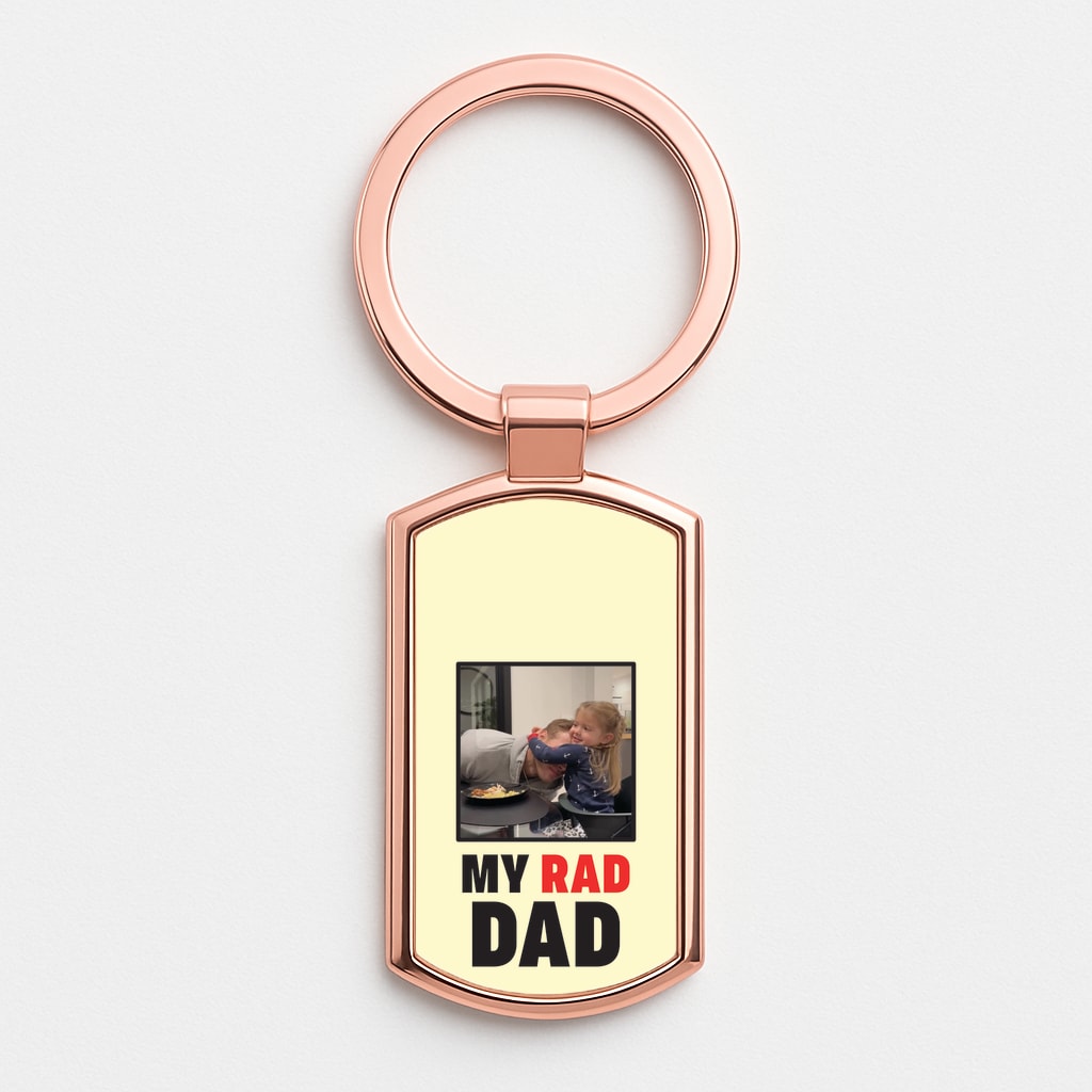 My Rad Dad Personalised Rose Gold Keyring