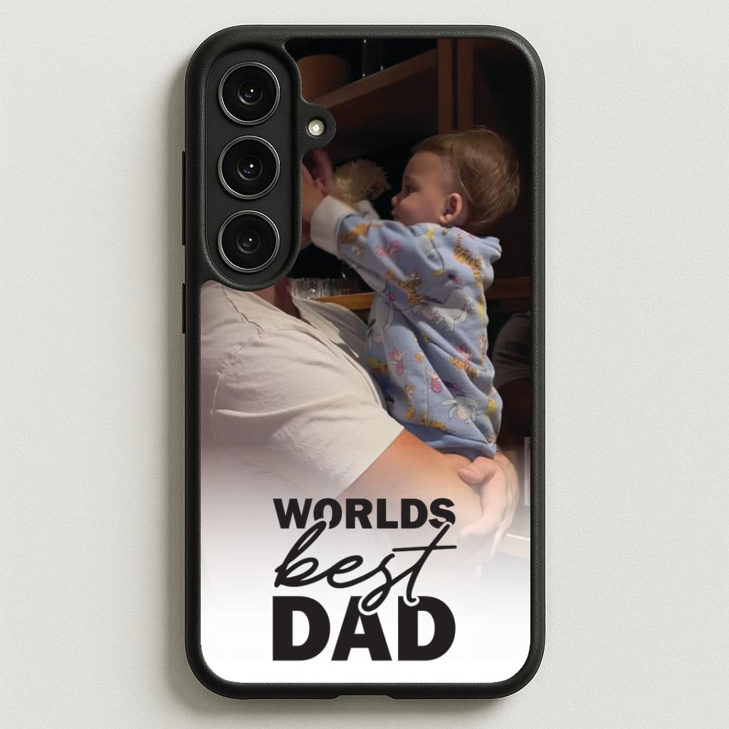 World's Best Dad Personalised Phone Case for Galaxy S25FE