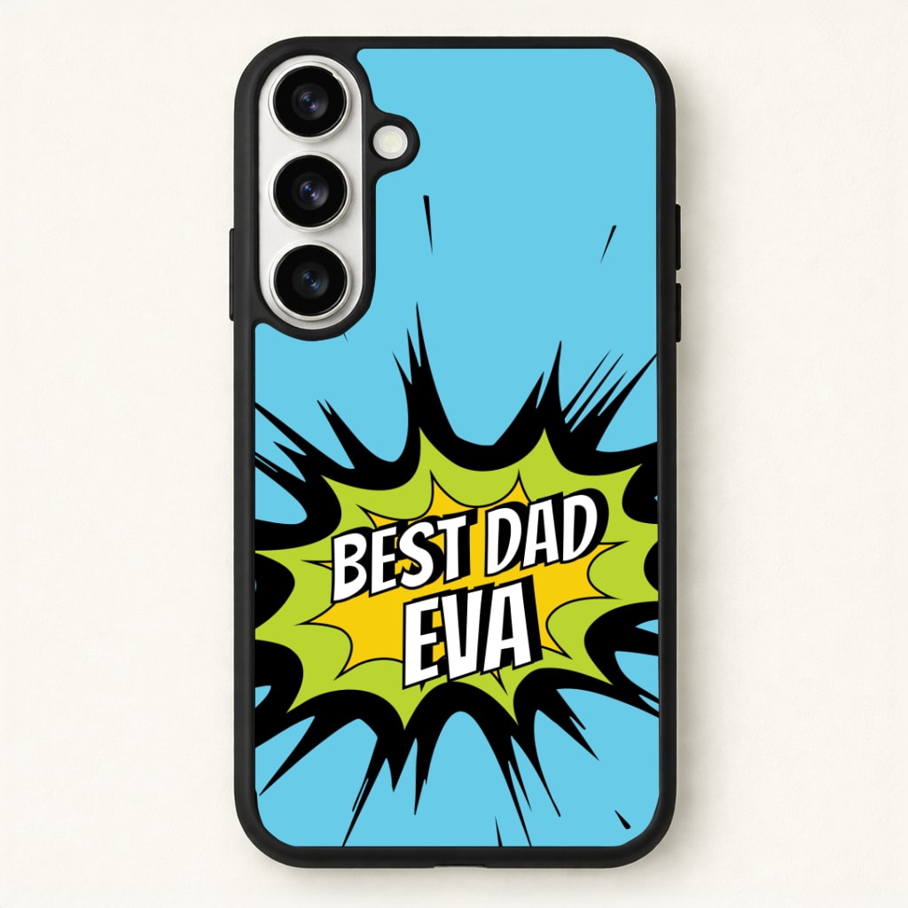 Comic Book Best Dad Eva Phone Case for Galaxy S26 Plus