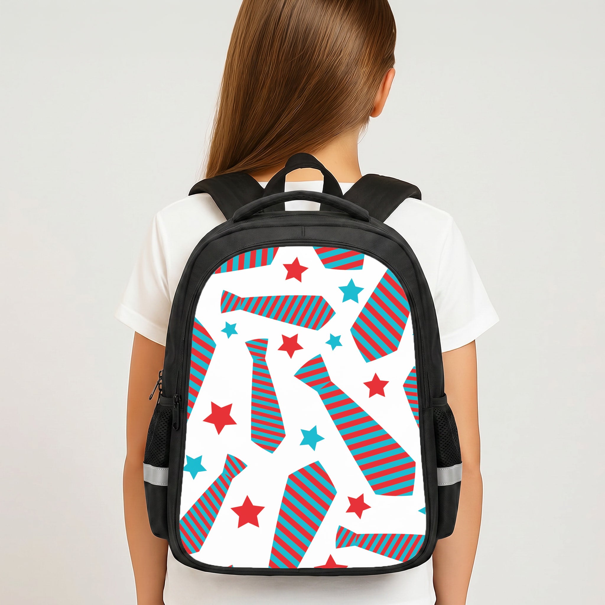 Tie And Stars Pattern Backpack