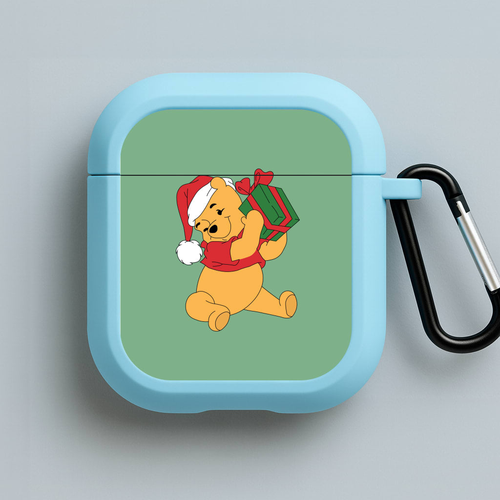 Winnie Christmas Blue AirPods Case