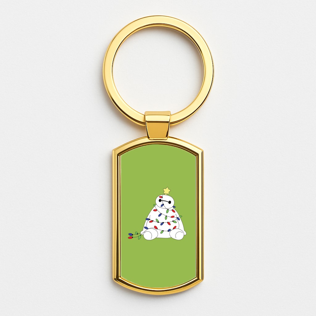 Baymax Christmas Gold Keyring