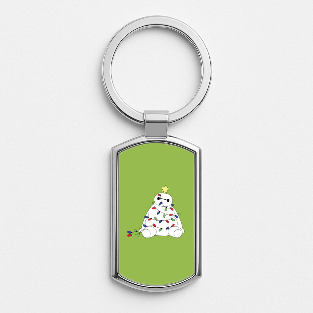 Baymax Christmas Silver Keyring