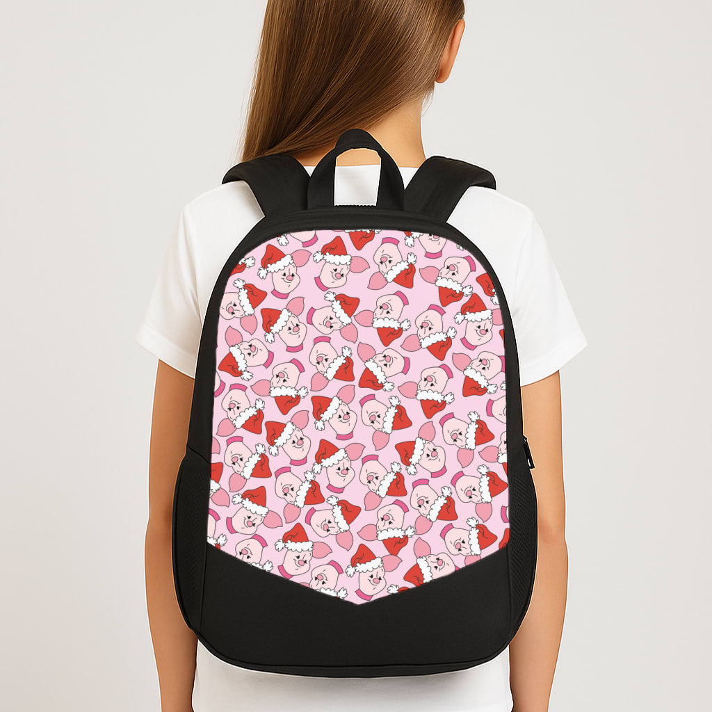 Pig Pattern Christmas Large School Bag