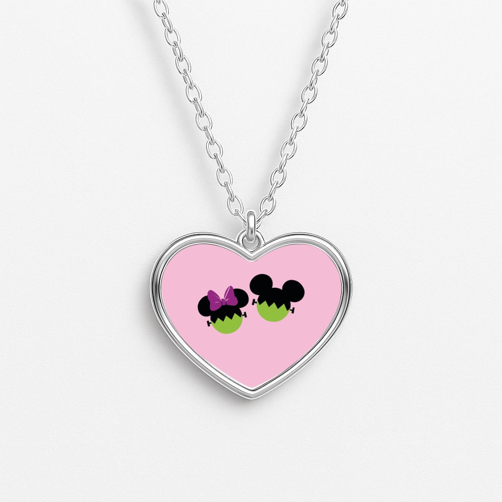 Frankenstein Mice Halloween Heart Necklace