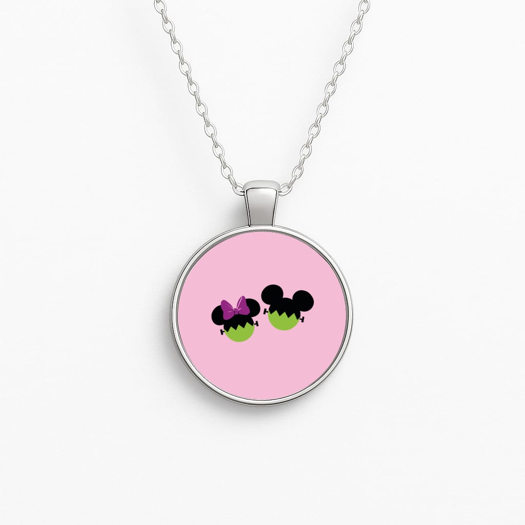 Frankenstein Mice Halloween Circle Necklace