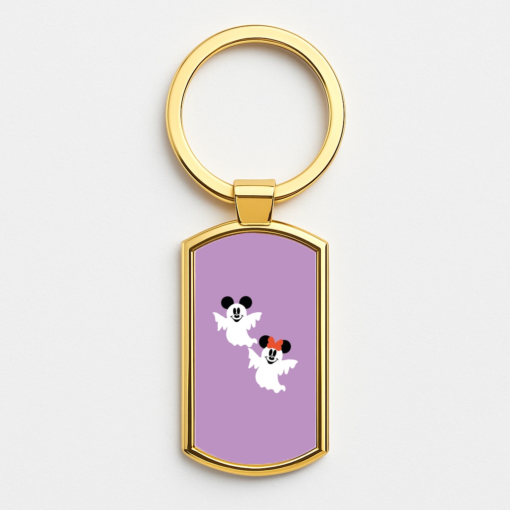 Mice Ghost Halloween Gold Keyring