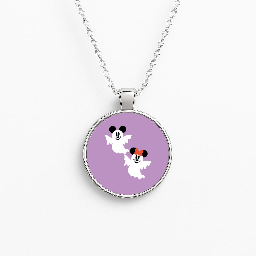 Mice Ghost Halloween Circle Necklace