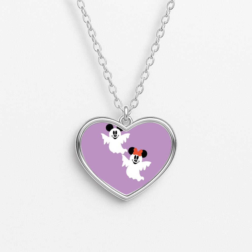 Mice Ghost Halloween Heart Necklace