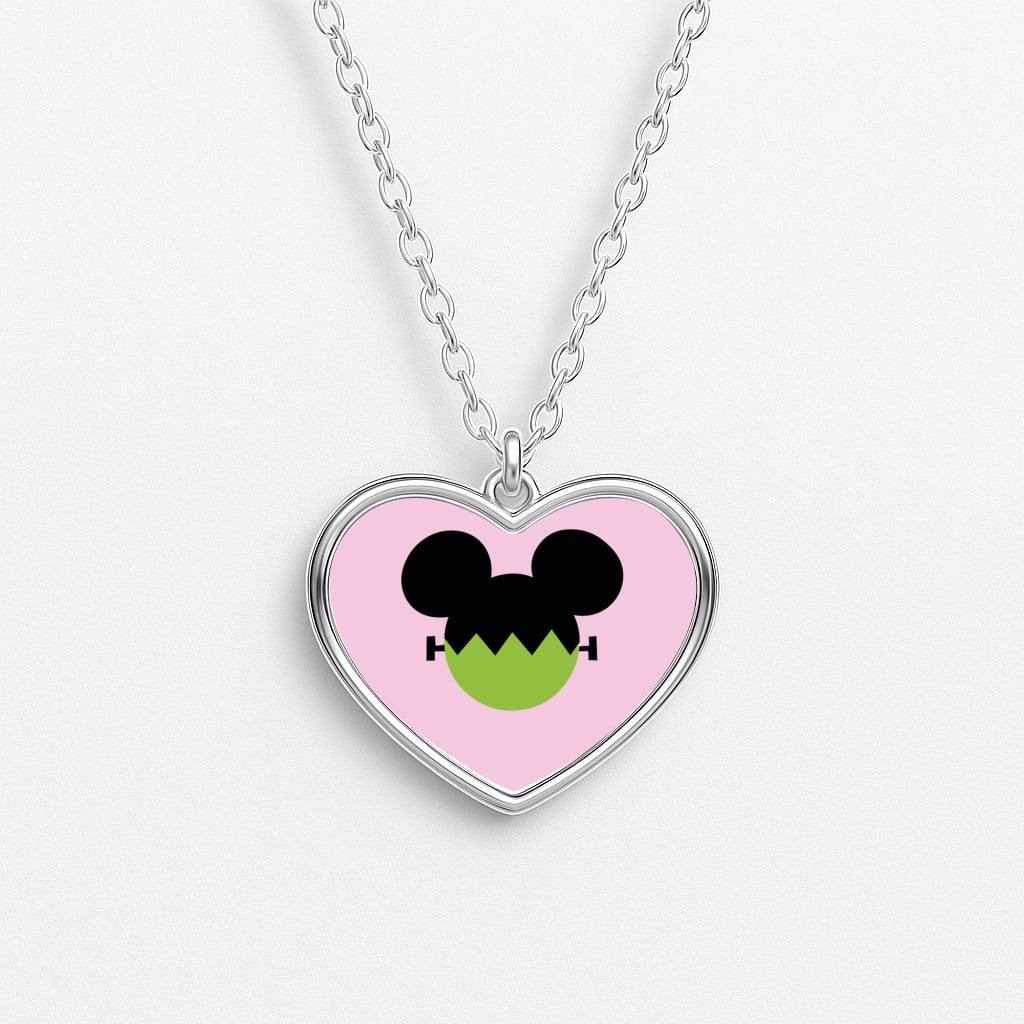 Frankenstein Mouse Halloween Heart Necklace