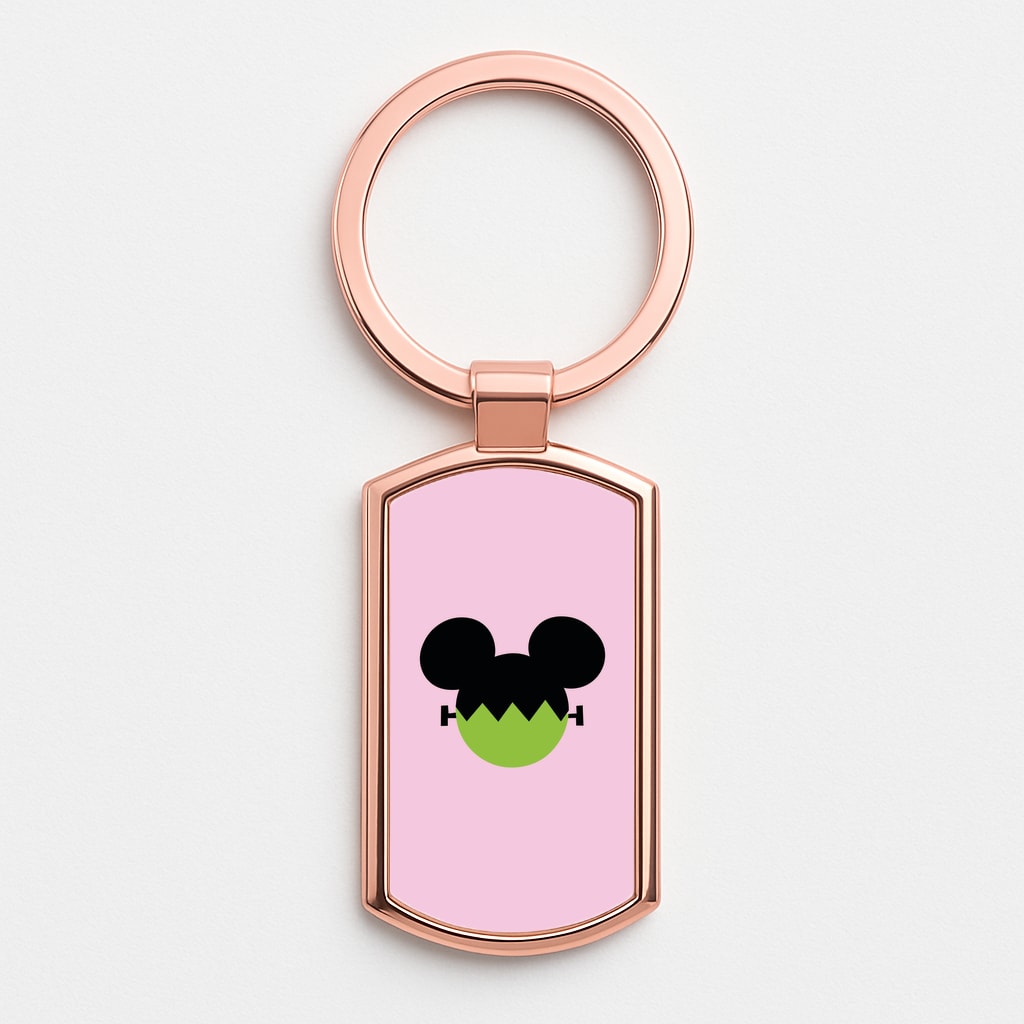 Frankenstein Mouse Halloween Rose Gold Keyring