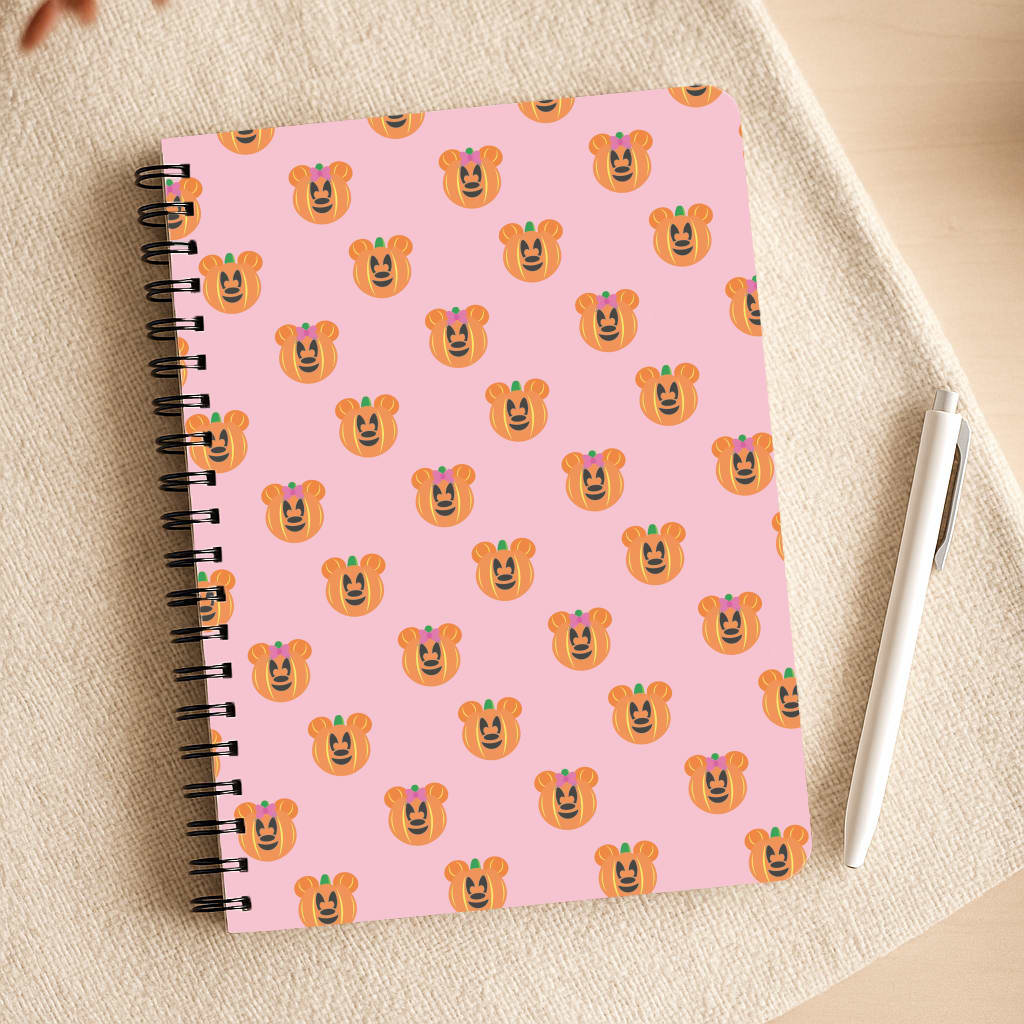 Female Mouse Pumpkin Pattern Halloween Notepad
