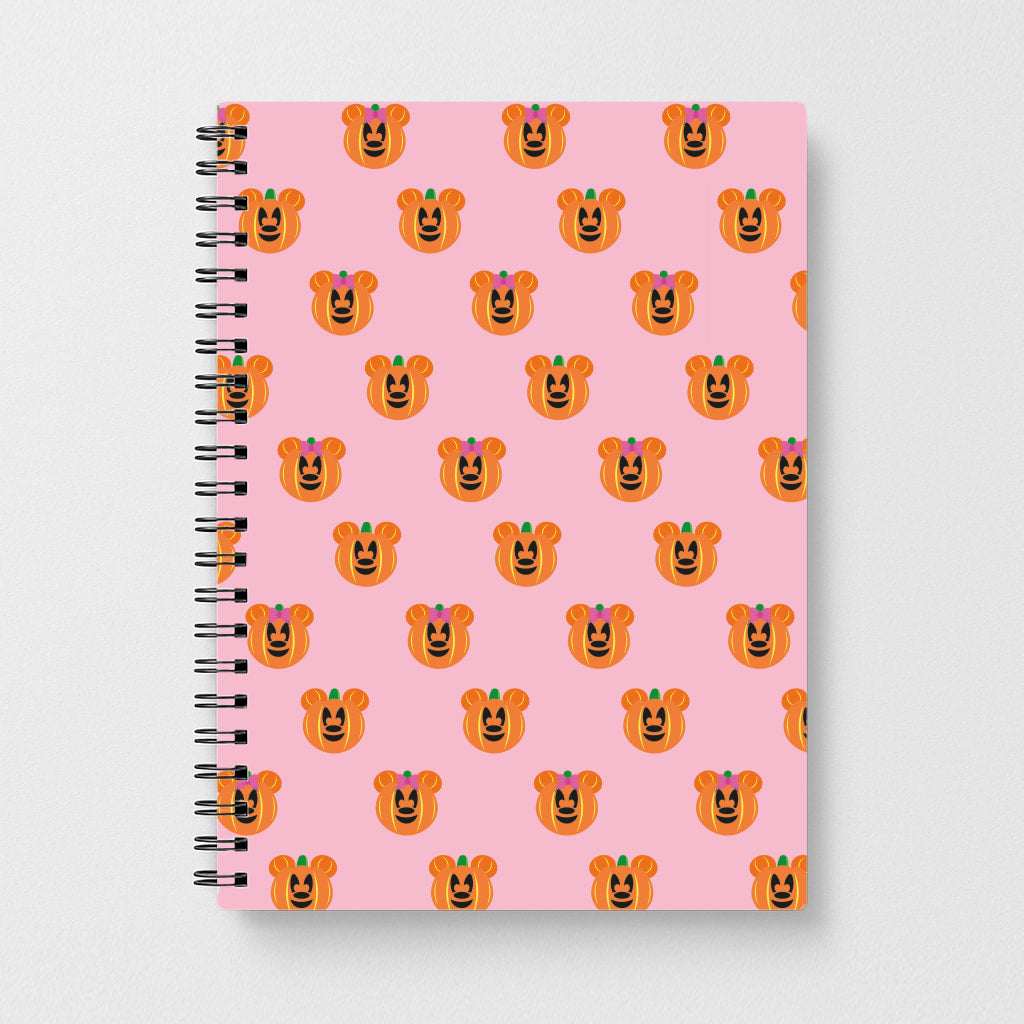 Female Mouse Pumpkin Pattern Halloween Notebook
