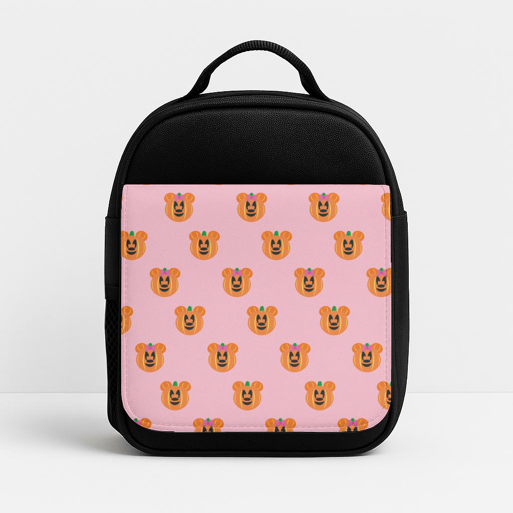 Female Mouse Pumpkin Pattern Halloween Insulated Lunchbox