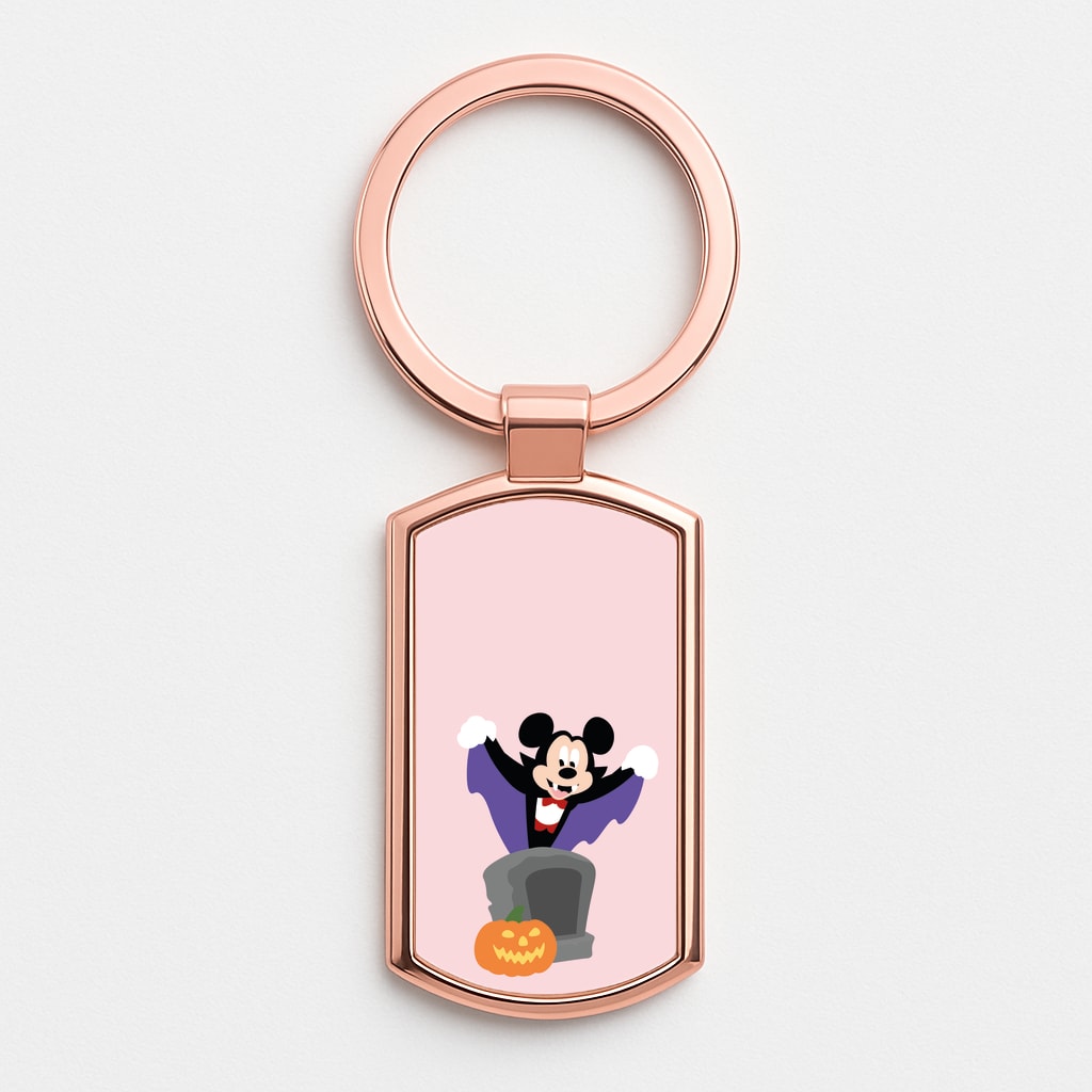 Vampire Mouse Halloween Rose Gold Keyring