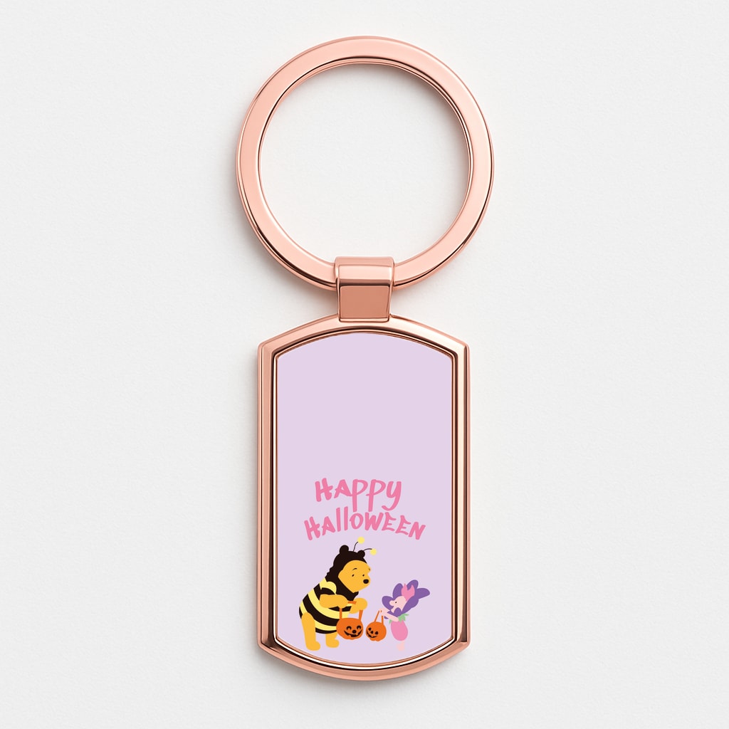 Winnie Halloween Rose Gold Keyring